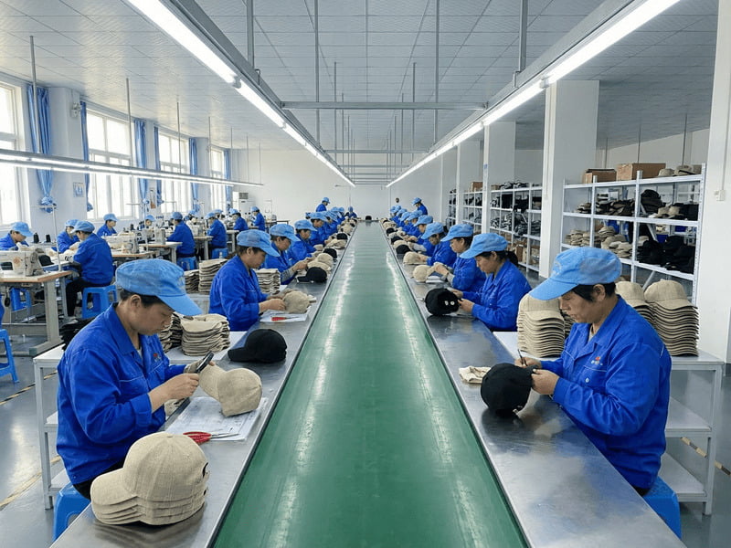 morego caps Factory Production Line